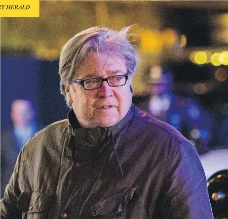  ?? EDUARDO MUNOZ ALVAREZ / AFP / GETTY IMAGES ?? Steve Bannon, chief strategist for U.S. President Donald Trump, believes that revolution is not only inevitable, but necessary.