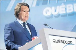  ?? PAUL CHIASSON THE CANADIAN PRESS FILE PHOTO ?? Quebecor president and CEO Pierre Karl Péladeau is reigniting efforts to buy Transat with Air Canada’s deal now in jeopardy.