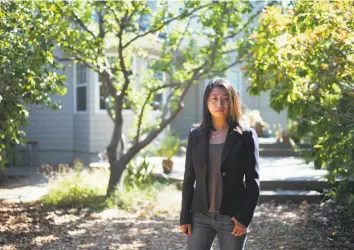  ?? James Tensuan / Special to The Chronicle ?? Jane Huang lives with three roommates to afford housing in Palo Alto.