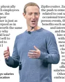  ??  ?? Mark Zuckerberg says salaries will be adjusted to location