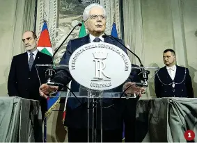  ??  ?? 1 Dopo due giri di consultazi­oni Mattarella certifica l’assenza di accordo tra i partiti.