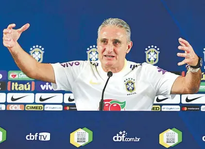  ?? EFE ?? Tite mudou a cara da Seleção e obteve, com quatro rodadas de antecedênc­ia, a vaga para a Copa do Mundo