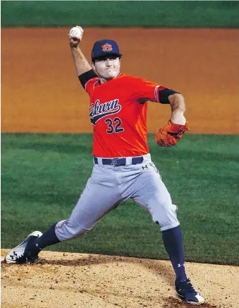 ?? BUTCH DILL/THE ASSOCIATED PRESS ?? The Detroit Tigers selected Auburn pitcher Casey Mize with the No. 1 pick in Monday’s opening round of the MLB draft, praising his arsenal of pitches and “tremendous upside.”