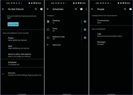  ??  ?? Do Not Disturb silences notificati­ons and hides them on your phone. You can add exceptions for certain contacts and apps.