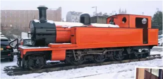  ??  ?? County Donegal Railway 2-6-4T No. 4 Meenglas sits in the snow at Derry on January 30, the day of its ‘Welcome Home’ celebratio­n.