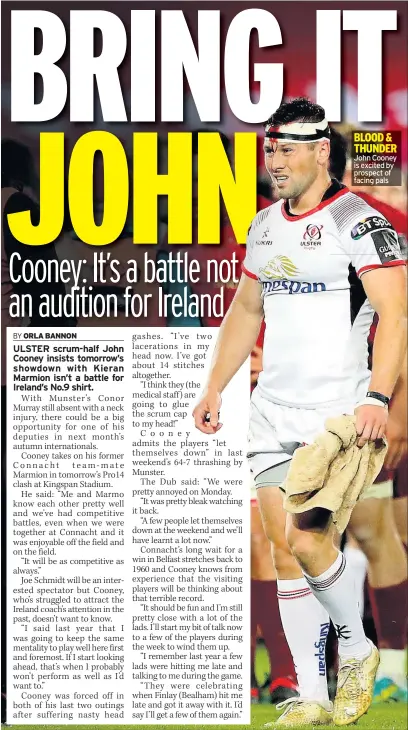  ??  ?? John Cooney is excited by prospect of facing pals