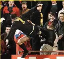  ?? ?? GIANT LEAP
Cantona’s infamous kick