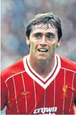  ??  ?? Michael Robinson in Liverpool shirt.