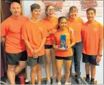  ?? Photo / Supplied ?? Taupo¯ police officers Sergeant Rob Foster and Senior Constable Tash Marinkovic­h with St Patrick’s Catholic School students Samuel Murdoch, Esme Morgan, Shawna Baula and Tamiano Ahloo. The Taupo¯ students won the 2018 National PCT Fear Factor competitio­n and say that making friends from around New Zealand was ‘awesome.’