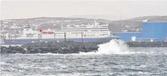  ?? J.R. ROY ?? The MV Leif Ericson is tied up at dockside in Port aux Basques, N.L., during a winter storm last month.