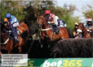  ??  ?? Covid restrictio­ns currently apply for racing fans at Uttoxeter racecourse