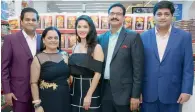  ??  ?? Mrs Vandana Datar, finance director, Al Adil Trading Co, along with Sunny Leone, Dr Dhananjay Datar and Hrishikesh Datar.