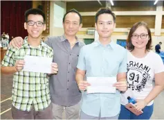  ??  ?? (From left) Wong, Jose’s father Lawrence Uzaraga, Jose and his mother Juliana Jumel.