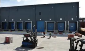  ?? Photograph: Martin Godwin/The Guardian ?? The £25m border post was built according to the government's post-Brexit border control plans for import checks, but the building is sitting empty and idle.