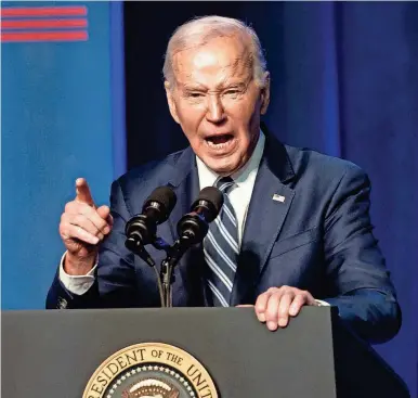  ?? DANIEL DELOACH/UTICA OBSERVER-DISPATCH ?? “I assure you, we’re just getting started,” Biden said. “We’re not just investing in our economy, we’re investing in our people as well.”