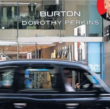  ?? HENRY NICHOLLS (REUTERS) ?? Tienda de Burton y Dorothy Perkins, propiedad de Arcadia, en Londres.