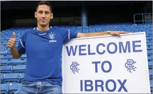  ??  ?? Croatian centre-back Nikola Katic was unveiled at Ibrox yesterday