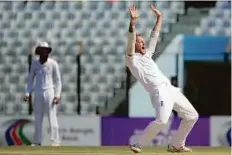  ?? AP ?? England’s Ben Stokes successful­ly appeals for an LBW to dismiss Bangladesh’s Taijul Islam during the final day of their first Test match in Chittagong, Bangladesh yesterday.