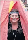  ??  ?? Organiser Lisa Inwood tried out one of the teepees