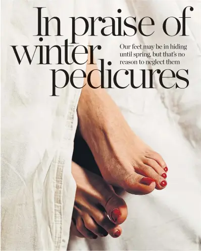  ?? PEXELS ?? Very few people will see your toes during the winter, but that's the joy of a March pedicure — it's just for you.
