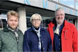  ?? FOTO: INNSENDT ?? Haagen Poppe (gruppelede­r), Nina Roland og Geir Fredrik Sissener – alle i Arendal Høyres bystyregru­ppe.