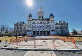  ?? Ken Dixon/Hearst Connecticu­t Media ?? The Connecticu­t State Capitol. Lawmakers finished working on bills that cover workplace compensati­on for violence and cannabis education for young drivers.