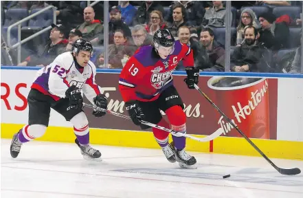  ?? — GETTY IMAGES FILES ?? The Vancouver Canucks are in serious need of a top line centreman and Nolan Patrick, right, is one of the top-two prospects at that position entering the NHL Draft this summer.