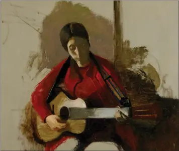  ?? IMAGE PROVIDED ?? Albert Handell’s 1970work “The Guitarist” will be among the artwork featured at the Woodstock Artists Associatio­n & Museum’s upcoming exhibition.