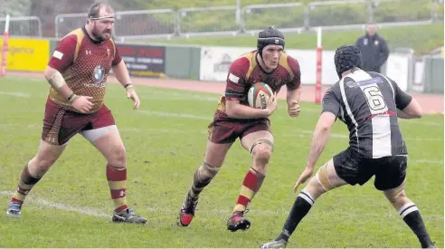  ?? Picture: STEVE LEWIS ?? Andrew Williams on the burst for RGC during last Saturday’s Principali­ty Premiershi­p clash against Bedwas at Parc Eirias.