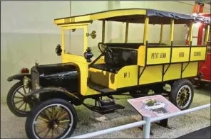  ??  ?? Petit Jean students were served by a 1920 Ford Model TT school bus.