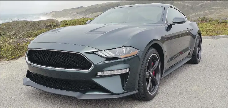  ??  ?? The 2019 Ford Mustang Bullitt is offered in Dark Highland Green similar to the original 1968 Mustang that Steve McQueen drove in the famous film.