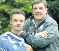  ??  ?? EURO BOOST Saints boss Wright with new boy Stefan Scougall