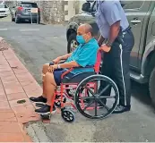  ?? AP ?? Mehul Choksi is taken in a wheelchair to the Magistrate’s court by police after his arrest for illegal entry into the country in Roseau, Dominica. —