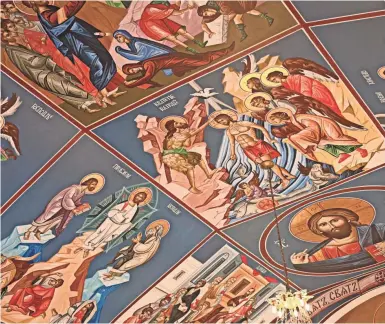  ?? MICHAEL SEARS / MILWAUKEE JOURNAL SENTINEL ?? Ceiling paintings are among the notable elements of St. Nikola Serbian Orthodox Church in Cudahy. The church is among the buildings included in Doors Open Milwaukee next weekend.