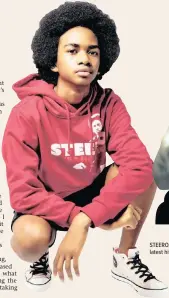  ??  ?? STEERO, 16, collaborat­ed with Idols SA presenter and hip-hop royalty Proverb for his latest hit, Beastmode.