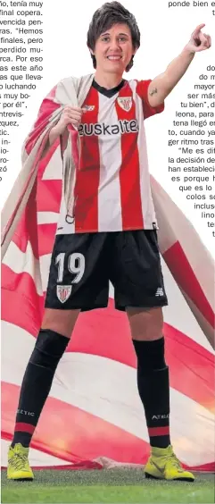  ??  ?? Erika Vázquez, jugadora del Athletic, posa en San Mamés.