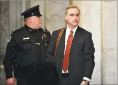  ?? Mandel Ngan / AFP via Getty Images ?? Trump Defense team lawyer Pat Cipollone arrives for the impeachmen­t trial of US President Donald Trump on Capitol Hill on Thursday in Washington.