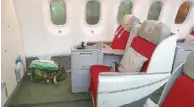  ??  ?? The spacious Business Class cabin Ethiopian Airlines’ Dreamliner. of