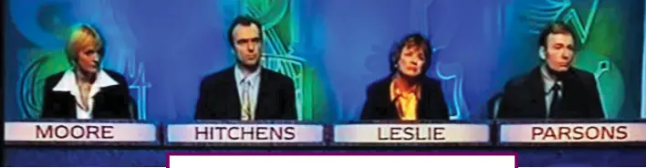  ?? ?? Panel line-up: Peter Hitchens on the show in 1999. Below, new host Amol Rajan