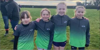  ??  ?? Ace AC’s Kate O’Donnell, Olivia Nelson, Lauren Faulkner and Naiya Semple at Blackrock AC.