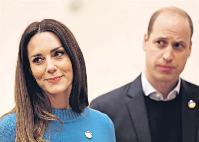  ?? ?? The Duke and Duchess of Cambridge visiting the Ukrainian Cultural Centre in London. His misquoted remarks were commented on by Omid Scobie, biographer to the Duke and Duchess of Sussex, inset