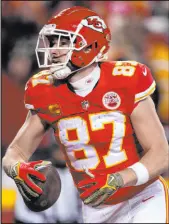  ?? Jeff Roberson The Associated Press ?? Some bettors like multiple prop bets on Chiefs tight end Travis Kelce, who could be quarterbac­k Patrick Mahomes’ security blanket under a heavy pass rush.