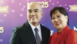  ?? ?? NET25 president and host of ‘Open for Business’ Caesar Vallejos and TV production head consultant Wilma Galvante.