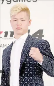  ??  ?? File photo shows of Japanese kickboxer Tenshin Nasukawa during a press conference in Tokyo to announce the fight. — AFP photo