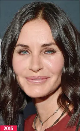  ??  ?? Injections: Courteney Cox’s dramatical­ly plumped cheeks