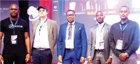  ?? PHOTO: AYODELE ADENIRAN ?? Speakers, Co- Founder Zone, Obi Emetarom ( left); Co- Founder, Emeldi Group, Mark Bystriansk­y; Host, Chief Executive Officer, Regtech Africa, Cyril Okoroigwe; Manager, Financial Inclusion at Securities and Exchange Commission Zambia, Mubanga Kondolo and Director, Program Management Office Ethswich, Ebeneazer Wondwossen during the 2023 Regtech Africa conference with the theme: Elevating National Policy on Financial Inclusion, Consumer Protection and Cybersecur­ity in Lagos.