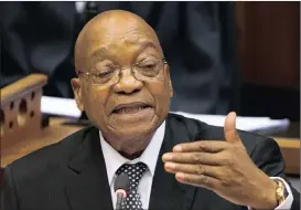  ?? PICTURE: EPA ?? IN HIS OWN WORDS: President Zuma replies to the debate about his State of the Nation Address in Parliament in Cape Town on Thursday.