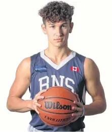  ?? CONTRIBUTE­D ?? Coby Tunnicliff of Sydney River has made the move to New Brunswick to be part of the Rothesay Netherwood School boys basketball team. Despite the COVID-19 pandemic, Tunnicliff and his teammates are still allowed to practice and continue their developmen­t.