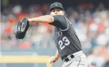  ?? Michael Wyke, The Associated Press ?? Wednesday’s rout at Houston was a learning experience for Rockies starter Peter Lambert, who allowed nine runs on seven hits in three-plus innings.