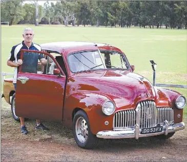  ??  ?? Hot wheels: That fabulous set of wheels on our front cover this week is owned by local restorer Darren Gersbach, pictured. It’s a 1953 FX Holden and was Darren’s first car in 1980s. It spent 25 years in a shed before he completely restored it. PHOTO:...